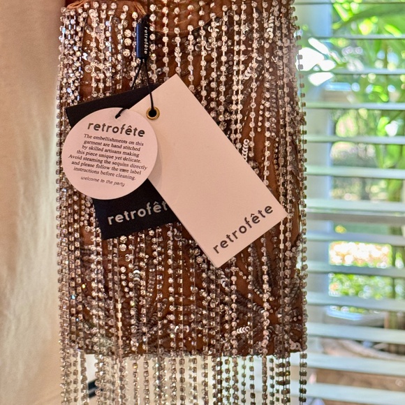 Retrofete Nude And Silver Crystal Fringe Bag New With Tags - Picture 8 of 8